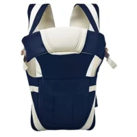 a blue and white baby carrier