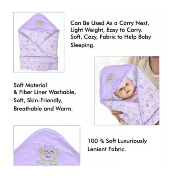 Hooded Baby Swaddling Blanket – Soft, Breathable & Secure (0-6 Months)