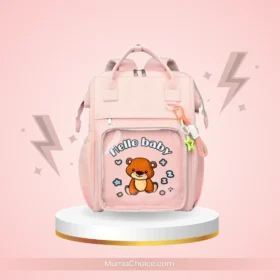 Waterproof Diaper Backpack for Mothers – Multi-Function Travel Nappy Bag (Pink)