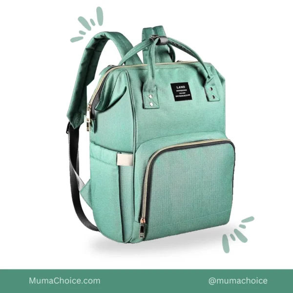 Green Baby Diaper Bag Backpack – Spacious & Stylish for Parents