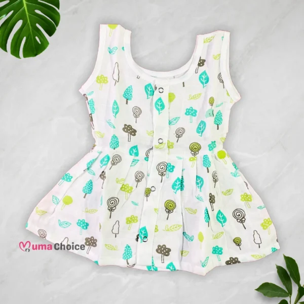 2 Muslin Frill Sleeve Frocks – 0 to 3 Months, Soft & Breathable