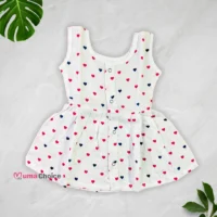 2 Muslin Frill Sleeve Frocks – 0 to 3 Months, Soft & Breathable