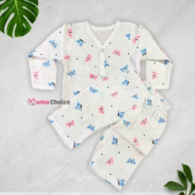 Muslin Full-Sleeve Jabla with Pant – 0 to 3 Months, Soft & Cozy